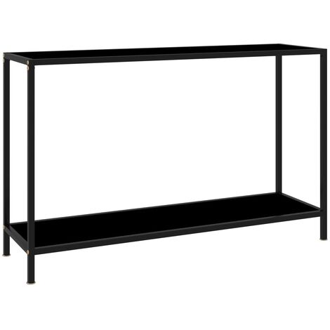 vidaXL Tavolo Consolle Nero 120x35x75 cm in Vetro Temperato