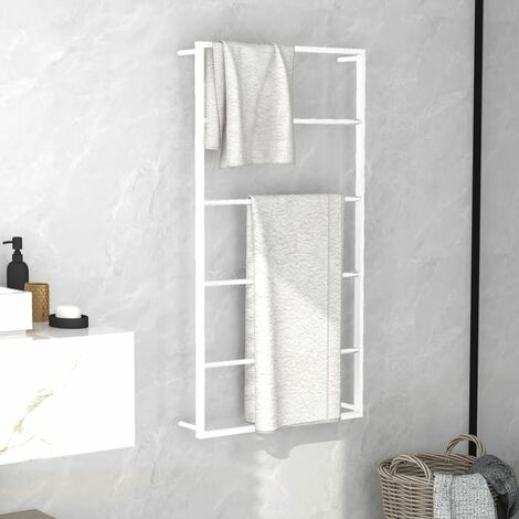 vidaXL Portasciugamani Bianco 60x10x116 cm Acciaio