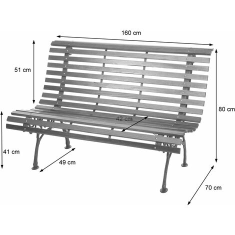 Panchina da giardino dal design classico in ghisa a 3 posti 160cm vari  colori colore : Marrone