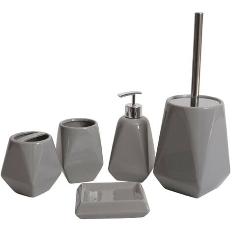 Set accessori da bagno HWC-C71 ceramica grigio