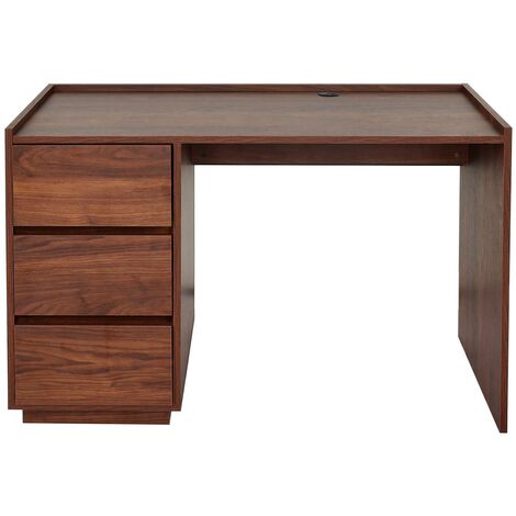 Scrivania ufficio computer HWC-J78 3 cassetti 60x121x78cm legno scuro