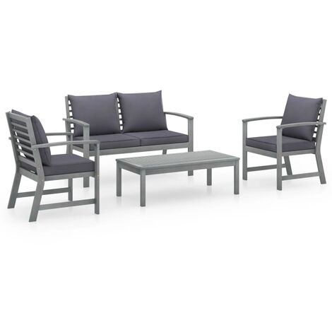 vidaXL Set Divani da Giardino 4 pz con Cuscini in Massello di