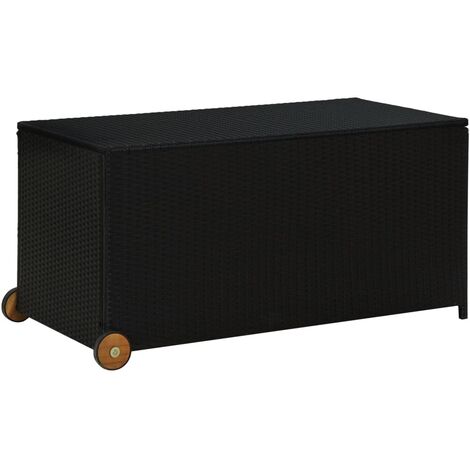 vidaXL Contenitore da Giardino Nero 120x65x61 cm in Polyrattan