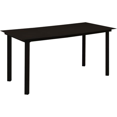 vidaXL Tavolo da Giardino Nero 150x80x74 cm in Acciaio e Vetro (1/5)