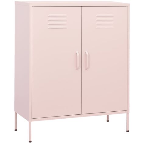 Armadietto Rosa 80x35x101,5 cm in Acciaio vidaXL 256432