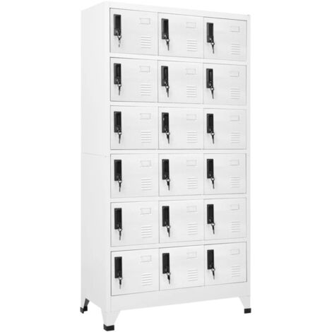 vidaXL Armadietto con Serratura Bianco 90x40x180 cm in Acciaio