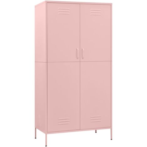 vidaXL Armadio Rosa 90x50x180 cm in Acciaio