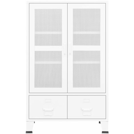 Armadio in metallo design industrial dotati di 2 ante e 2 cassetti vari  colori colore : Bianco