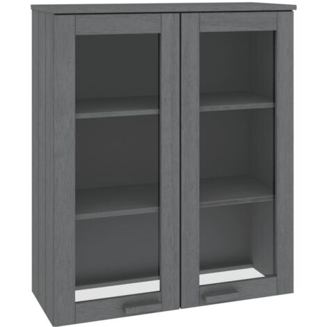 vidaXL Scaffale Superiore per Credenza Grigio Scuro 85x35x100 cm Pino