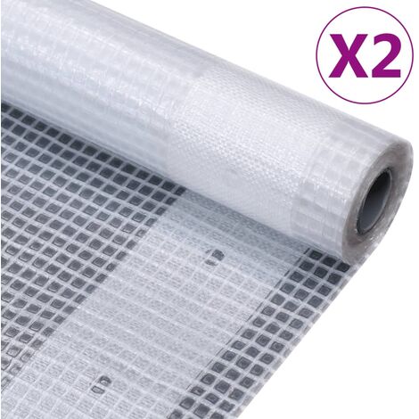 vidaXL Teloni Leno 2 pz 260 g/m² 1,5x5 m Bianchi