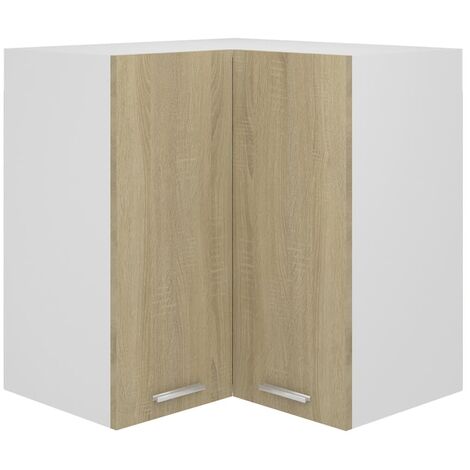 vidaXL Pensile Angolare “Lyon” Rovere Sonoma 57x57x60 cm