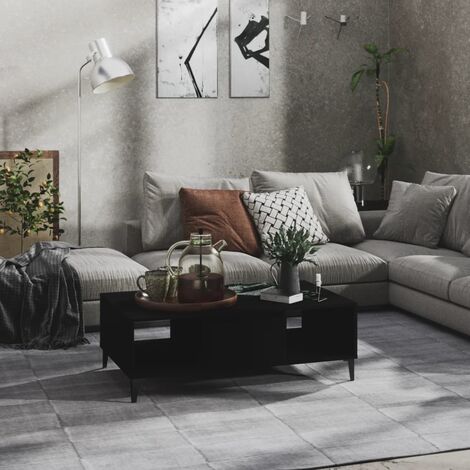 vidaXL Tavolino da Salotto Nero 103,5x60x35 cm in Legno Multistrato