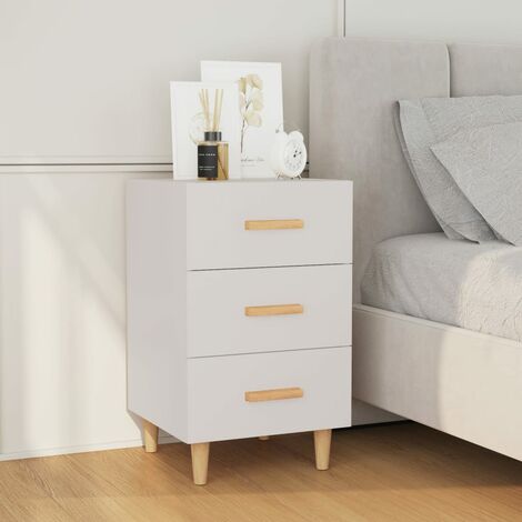 vidaXL Comodino Bianco 40x40x66 cm in Legno Multistrato (1/5)