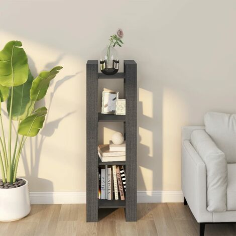 vidaXL Libreria/Divisorio Grigio 41x35x125 cm Legno Massello di