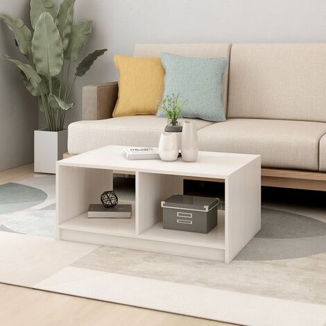Tavolino ideale per salotto o studio con 2 scomparti aperti in legno vari  colori colore : Bianco