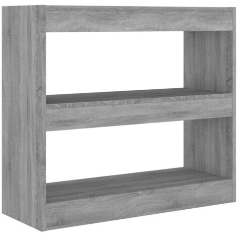 vidaXL Libreria/Divisorio Grigio Sonoma 80x30x72 cm
