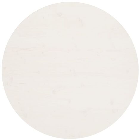 vidaXL Piano Tavolo Bianco Ø90x2,5 cm in Legno Massello di Pino