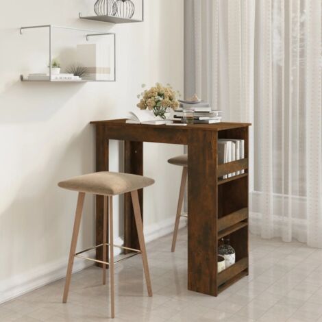 Tavolo Bar con Ripiani Rovere Fumo 102x50x103,5cm in Truciolato vidaXL
