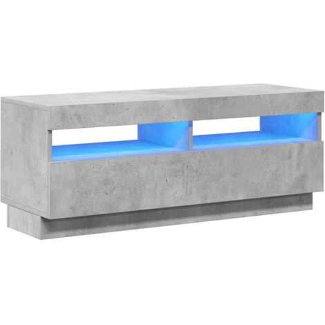 vidaXL Mobile Porta TV con Luci LED Grigio Cemento 100x35x40 cm