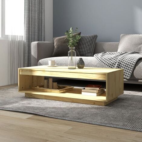 Tavolino da salotto in legno con scomparto aperto design elegante vari  colori colore : Marrone Chiaro