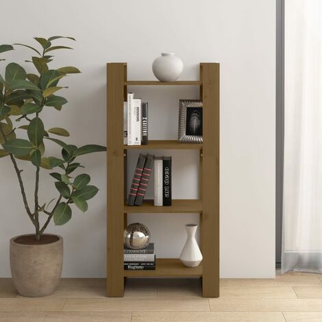 vidaXL Libreria/Divisorio ambra 60x35x125 cm in Legno Massello