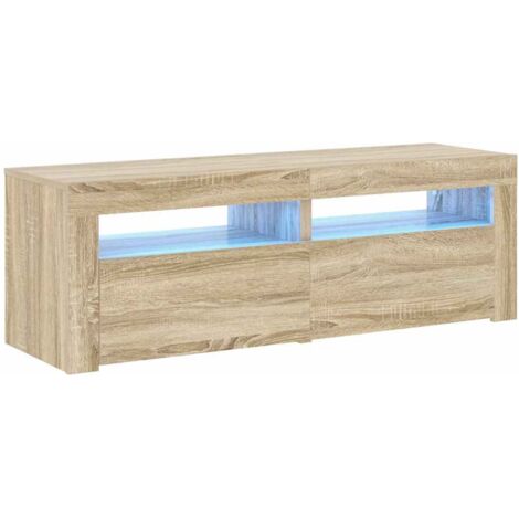 vidaXL Mobile Porta TV con Luci LED Rovere Sonoma 120x35x40 cm