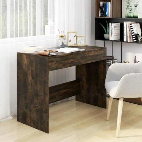 vidaXL Scrivania Rovere Fumo 101x50x76,5 cm in Truciolato