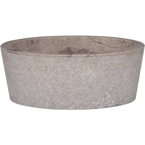 vidaXL Lavandino Grigio Ø40x15 cm in Marmo