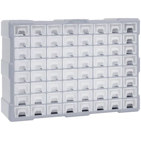 vidaXL Mobile Contenitore con 64 Cassetti 52x16x37,5 cm