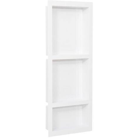 Nicchia da Doccia con 3 Scomparti Bianco Lucido 41x99x9 cm vidaXL