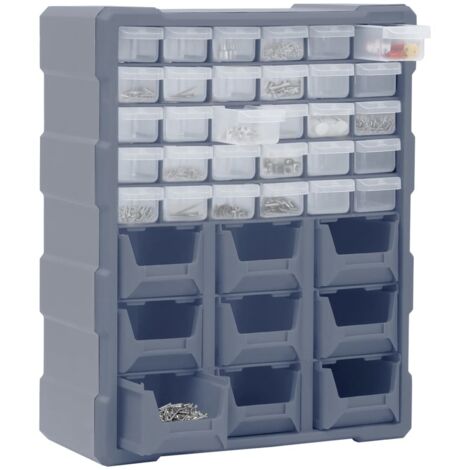 vidaXL Mobile Contenitore con 39 Cassetti 38x16x47 cm