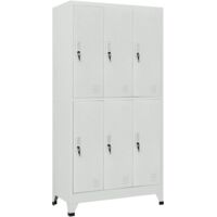vidaXL Armadietto a Chiave con 6 Scomparti in Acciaio 90x45x180