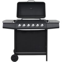 vidaXL Barbecue Griglia a Gas con 6 Fornelli Acciaio Nero
