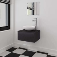Set Mobili da Bagno con Lavabo 3 pz Nero vidaXL 985281
