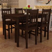 Set Tavolo da Pranzo con 4 Sedie Marrone vidaXL 486398