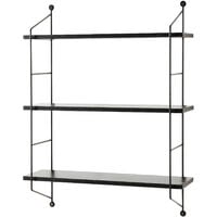 Scaffale da Parete Ösel a 3 Ripiani Regolabili 48 x 15 x 63.5 cm Effetto  Marmo Nero / Nero