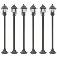vidaXL Lampioni da Giardino 6pz E27 110 cm Alluminio Bronzo