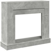 vidaXL Cornice per Camino Grigio Cemento 100x30x87,5 cm in Truciolato