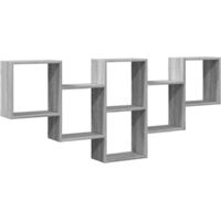 vidaXL Mensola a Muro Grigio Sonoma 159x18x66 cm in Truciolato