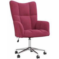 vidaXL Sedia Relax Rosso Vino in Velluto
