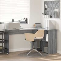 vidaXL Scrivania Grigio sonoma 142 x 102 x 73 cm Legno multistrato