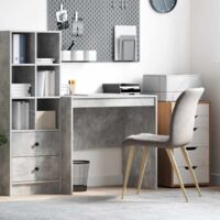 vidaXL Scrivania Grigio cemento 80 x 50 x 76 cm Legno multistrato