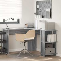 vidaXL Scrivania Angolare con Storage con lo scaffale Grigio Sonoma
