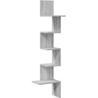 vidaXL Scaffale Angolare Muro Grigio Sonoma 32x32x127,5 cm