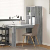 vidaXL Scrivania Grigio Sonoma 122 x 67 x 145 cm Legno