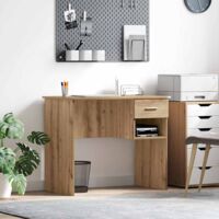 vidaXL Scrivania con cassetto rovere artigianale 90 x 49.5 x 75 cm