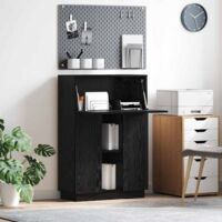 vidaXL Scrivania Rovere Nero 71,5 x 31,5 x 106,5 cm Legno multistrato
