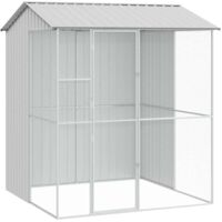 vidaXL Gabbia per uccelli Grigio 215 x 210 x 247 cm Acciaio zincato