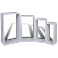 Set di Mensole Parete Mensola Cubo 4 pezzi stile Moderno colore Bianco 
