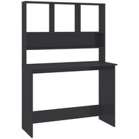 in various colors modern wooden desk with bookcase shelves 110x45x157 cm tipo : Grigio lucido